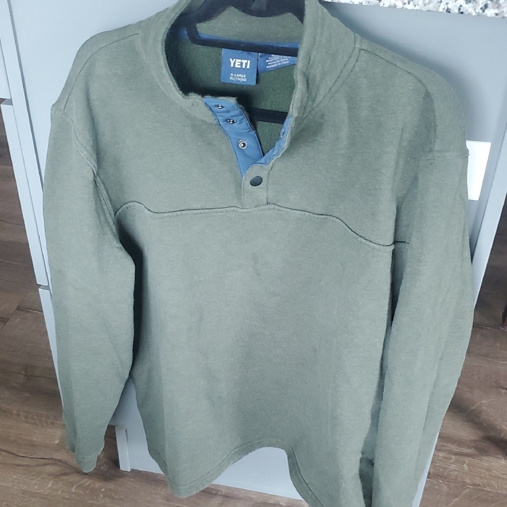 YETI Olive Green Button-Up Sweater